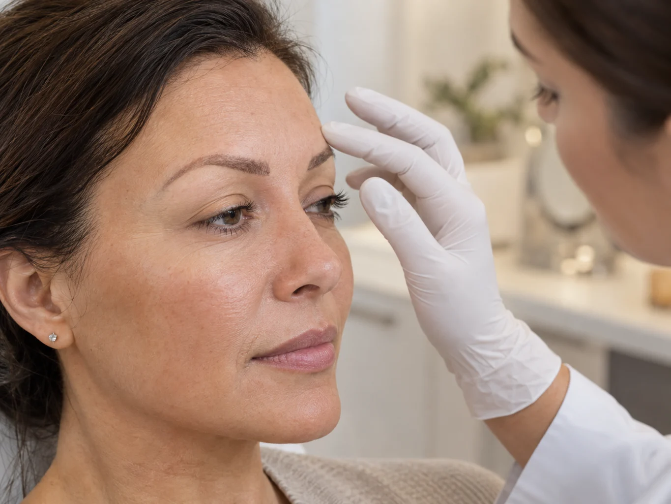 Ärztliche Beurteilung eines verblassten Permanent Make-ups an der Augenbraue