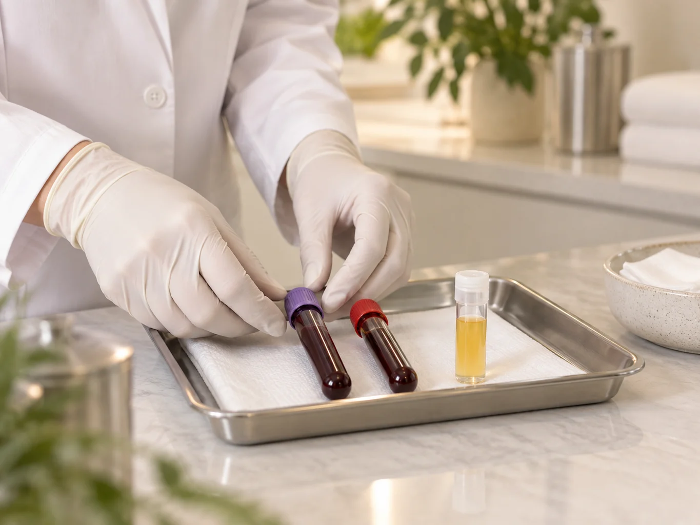 Sterile Vorbereitung von Blut- und Plasmaproben für eine PRP-Behandlung